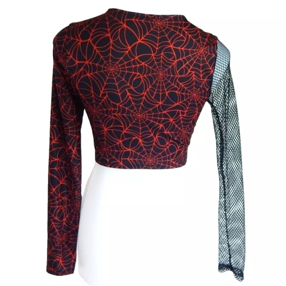 I Heart Raves Venomous Vengeance Spiderweb Crop - Picture 3 of 3